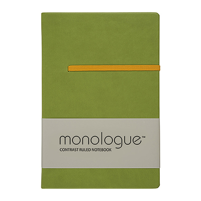 Sổ ghi chép Monologue Contrast Ruled Notebook A8/96L xanh lá cây