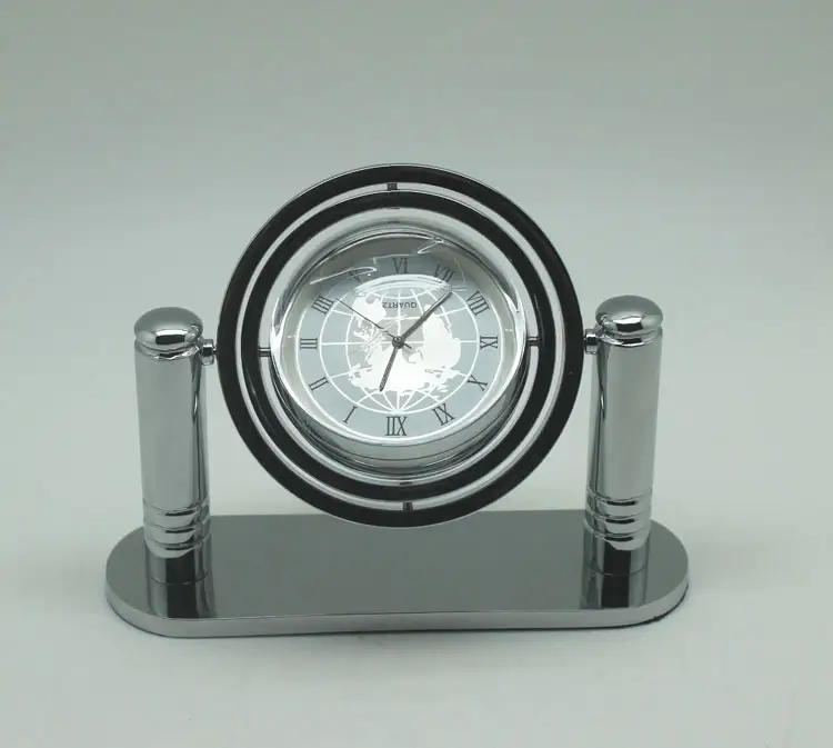 Đồng hồ để bàn xoay có chân đế bằng kim loại