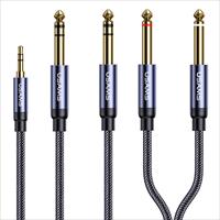 Cáp âm thanh hợp kim nhôm 3.5mm to 6.35mm/Dual 6.35mm USAMS
