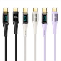 Cáp sạc nhanh Type-C To Type-C PD 100W Transparent Digital Display Cable -- Shadow Series USAMS