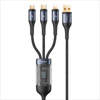 Cáp sạc nhanh U83 3 trong 1 Transparent Digital Display Fast Charging & Data Cable USAMS
