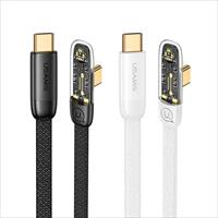 Cáp sạc nhanh Type-C To Type-C PD100W Right-angle Transparent Cable——Iceflake Series USAMS