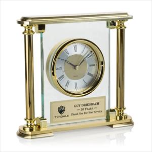 Đồng hồ cột Goldtone với Acrylic thẳng đứng